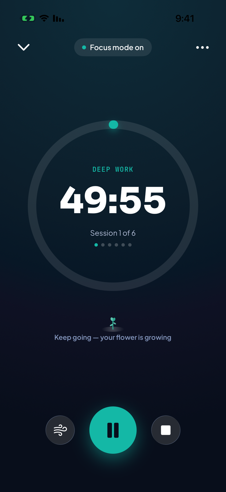 Full-screen Yalla Focus timer