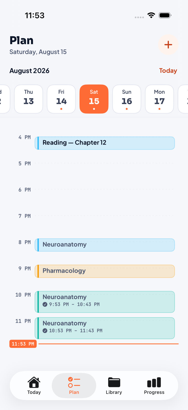 Yalla Focus study plan and calendar timeline